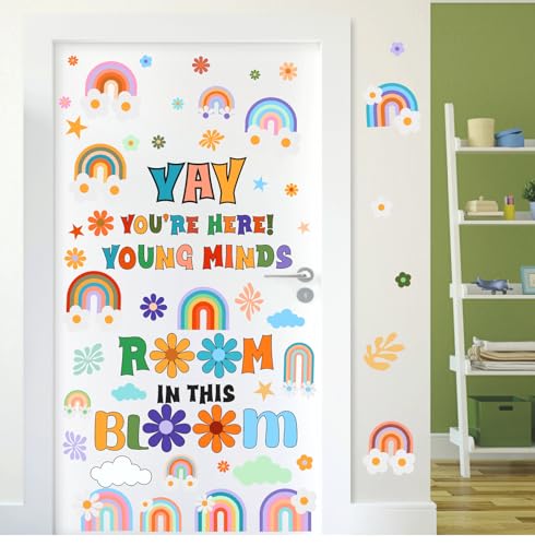 Positive Quotes Wall Decals - Colorful Rainbow Flower Stickers for Kids - Inspirational Wall Art - Lamkidle Variation