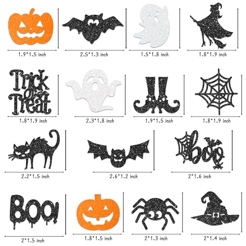 30 Pack Halloween Cupcake Toppers Ghost Pumpkin Bat Witches Party Decor