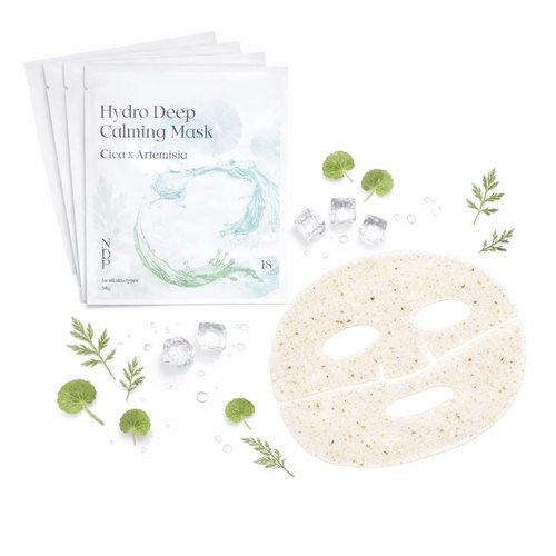 NDP Collagen Cica Cooling Hydrogel Face Mask - Soothing Ice Mask for Puffiness & Sunburn Relief | 4 Sheets