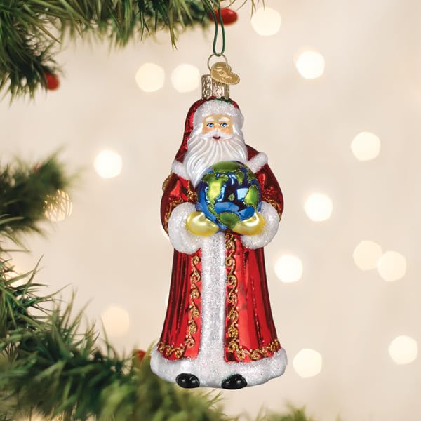 Glass Blown Christmas Santa Ornament - Handcrafted Holiday Tree Decoration