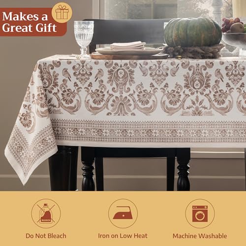 Allure Square Table Cloth 54x54 Inch Reusable Cotton Home Decor