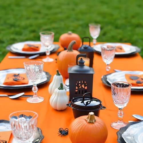 NEWISHER Orange Rectangle Tablecloth 60 x 102 Inches for 6 Foot Tables - Solid Color