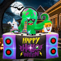Halloween Inflatable Decoration - 6FT DJ Octopus Playing Music with Ghosts - Outdoor Yard Display