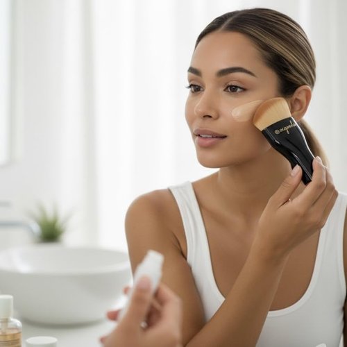 Makeup Blending Brush Applicator for Face and Body for Liquid Foundation Sunscreen BB Cream Bronzer Self-Tan Tinted Moisturizer