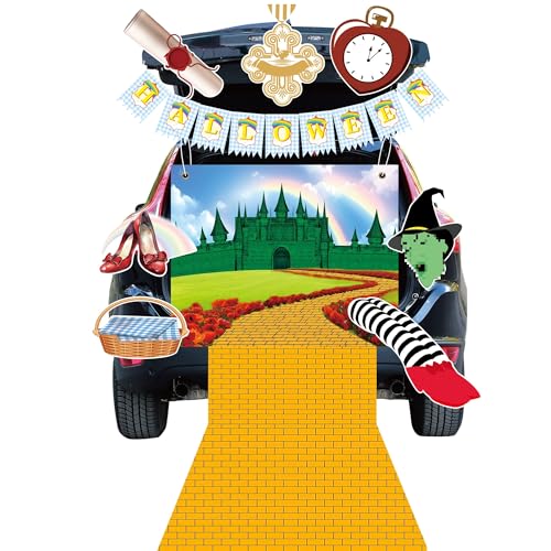 Wizard Halloween Car Decorations Kit for SUV - Trunk or Treat Theme with Backdrop & Accessories - The Wizard Variation