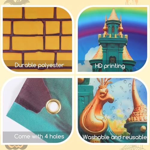Halloween Green Castle Door Cover & Yellow Brick Floor Runner Set