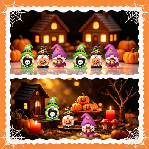 Halloween Mini Gnome Figurines Set - 30Pcs Cute Table Decorations - Variation 1