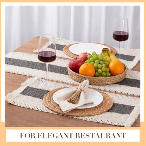 Gray 12x72 Inch Kitchen Decor Set with Woven Placemat and Table Runner - Variation of THIS listing