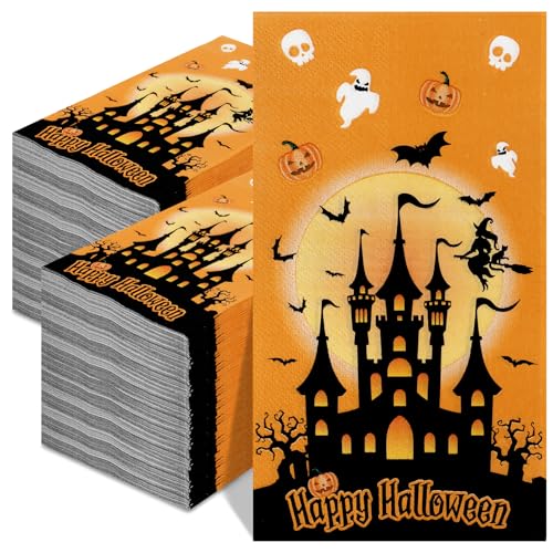 Halloween Castle Paper Napkins - 200PCS Disposable Party Dinner Towels