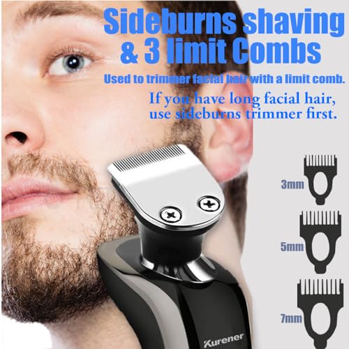 Kurener Electric Razor for Men 1250 Series Waterproof Shaver with Multi-Function Heads