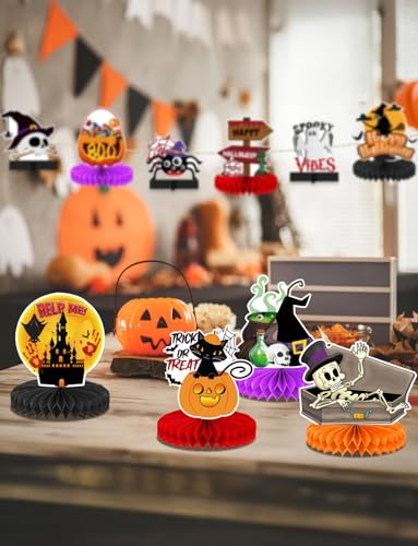 Halloween Party Decorations Set - Happy Halloween, 10 Pieces Halloween Table Centerpieces