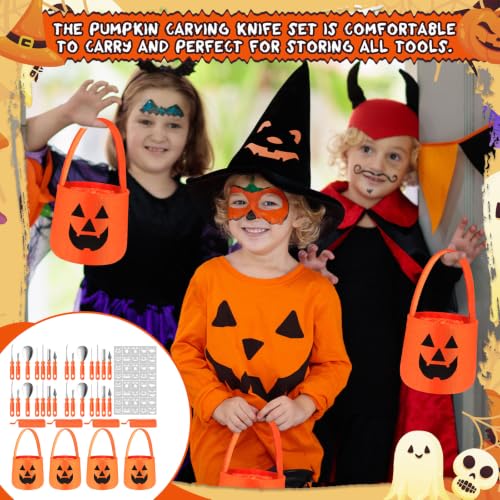 Halloween Pumpkin Carving Kit 80 Vivid Style Set with Templates & Tote Bag - 76 Pieces