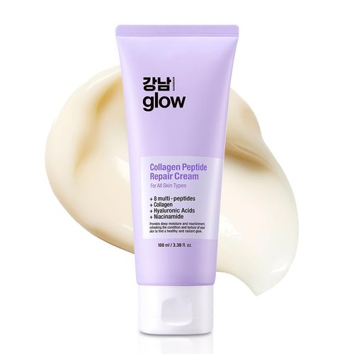 GANGNAM GLOW Collagen Peptide Repair Cream - Hydrating Face Moisturizer with Niacinamide & Retinol | 3.38 fl. oz / 100ml
