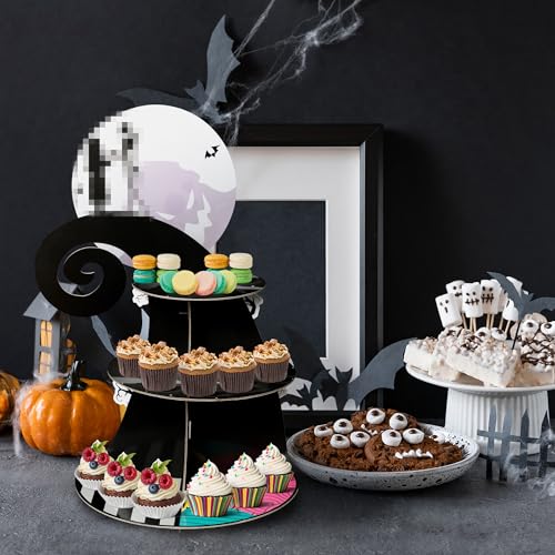 3-Tier Cardboard Cake Stand Tower for Halloween Christmas Birthday Party