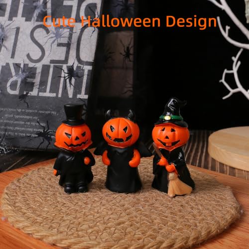 Halloween Miniature Figurines Set - Resin Pumpkin Ghost Witch Decorations - Variation: Pumpkin / Standard
