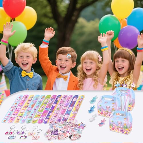 Axolotl Party Favor Kit - 80 Pieces for Birthday & Event Decor