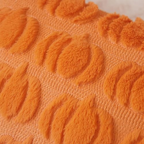 Autumn Pumpkin Faux Fur Pillow Cover Set - 18x18 Inch, Pack of 2, Fall Decor