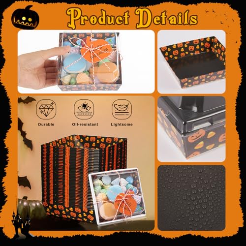 Halloween Pumpkin Candy Corn Charcuterie Boxes with Clear Lids - 50 Pack, Variation: Pumpkin Candy Corn
