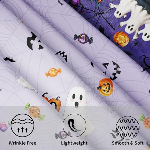 Halloween Round Tablecloth 60 Inch Purple Castle Spooky Decor - Variation: Purple / 60"
