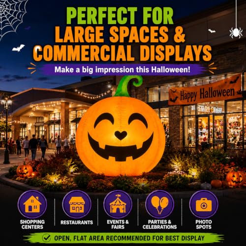 10FT Giant Halloween Inflatable Pumpkin Outdoor Decoration with LED Lights - Variation: Giant Pumpkin