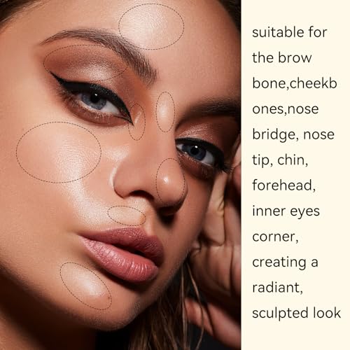 K'APEINE Pink Highlighter Palette with Glitter Eyeshadow - Sparkling Face Makeup Kit