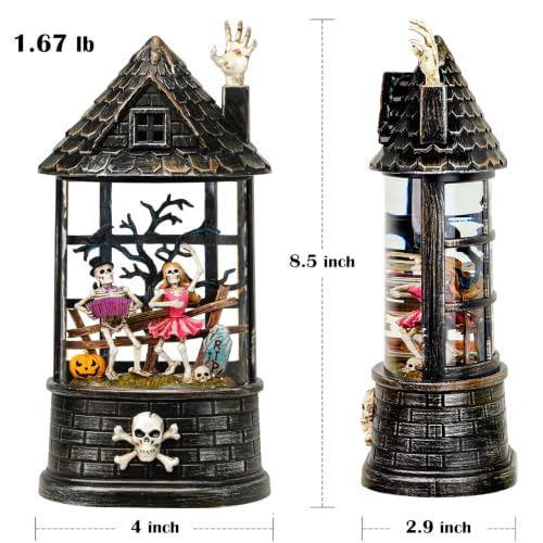 Haunted House Halloween Snow Globe Skeleton Decorations Indoor for Home - Variation of Haunted House