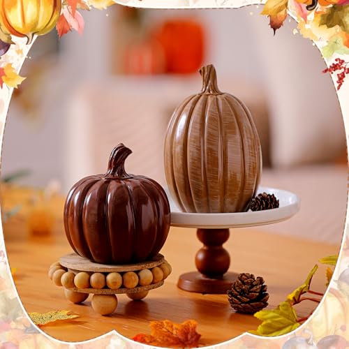 Autumn Pumpkin Decor Set - Resin Tabletop Pumpkins for Fall Thanksgiving Halloween