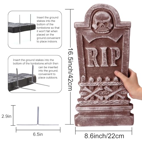Halloween Foam Tombstones Set of 5 - Spooky Graveyard Decorations