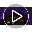 Halloween Vine Lights with Bat & Pumpkin - 9Ft, 66 LEDs, 8 Modes, Timer, Indoor Outdoor Decor