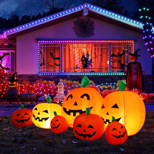 7.5 Ft Halloween Inflatable Pumpkin Decoration with Lights - Yard & Garden Outdoor Decor