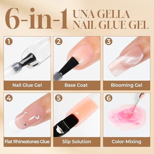 A-Gel Nail Glue 6-in-1 UV Gel for Tips & Extensions - 10ml Long Lasting