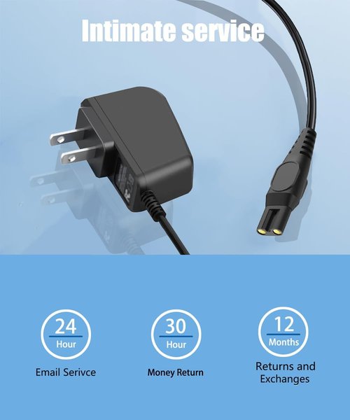 LIANSUM 2W Charger 8V 100MA Power Cord Compatible with Philips One Blade QP2630 Shaver, HQ850, Norelco Oneblade QP2530, QP2630 Electric Razor Trimmer Charging Cable Supply