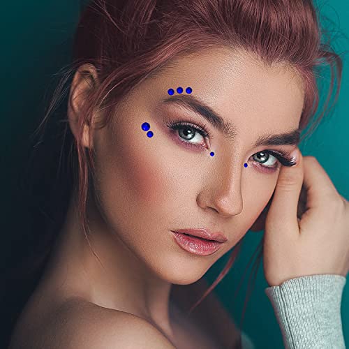 Blue Face Gems Rhinestone Stickers 5 Sheets for Makeup & Parties