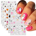 Halloween Nail Stickers 12 Sheets Self-Adhesive Spooky Nail Decals for DIY Manicure