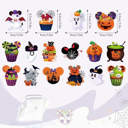 Halloween Cruise Door Decorations - 16 Pcs Mouse Pumpkin Magnets - Halloween Pumpkin Variation