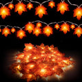 Waterproof Fall Maple Leaf String Lights 20Ft 40 LED Battery Operated Indoor Outdoor Halloween Thanksgiving Decor
