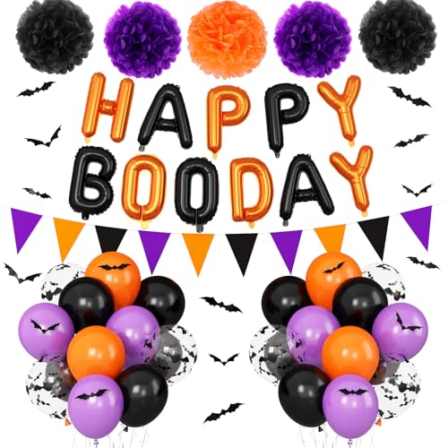 Halloween Birthday Decorations Balloons Set - Black Orange Purple, Variation of THIS listing