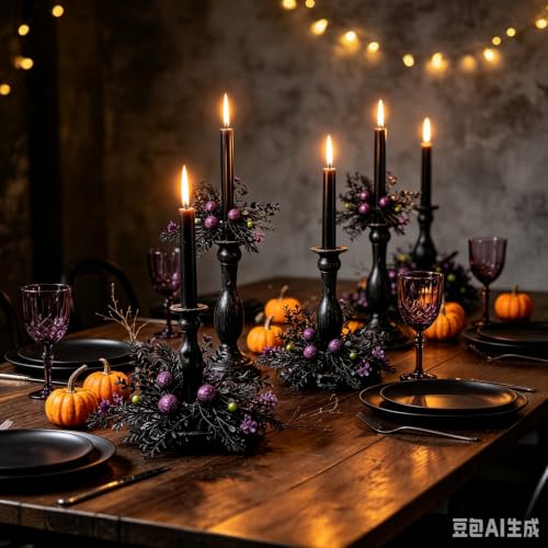 Halloween Spooky Beetle Spider Napkin Rings Set of 12 - Gothic Table Decor