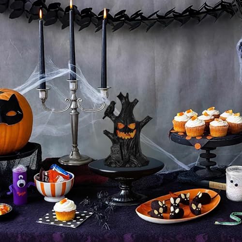 Halloween Tree Light Decoration with Glowing Face - Indoor Haunted Tree Scene