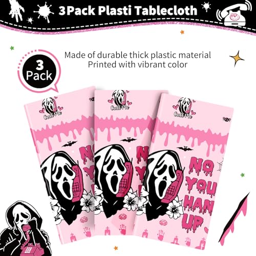 Pink Halloween Tablecloths 3-Pack - 108 x 54 Inch Party Decor