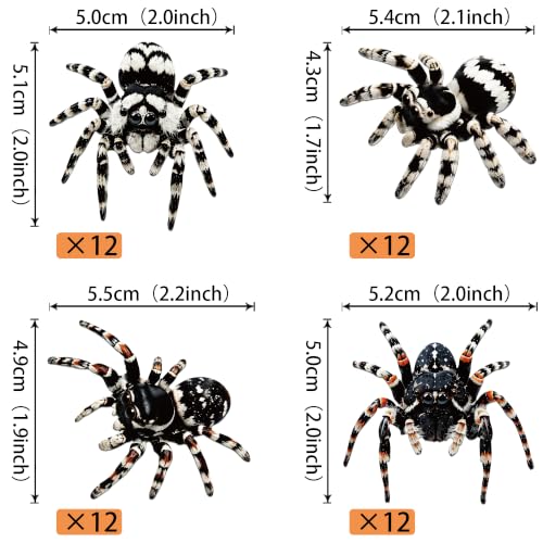 Edible Halloween Spider Cupcake Toppers - Realistic Design 21, 60 Pack