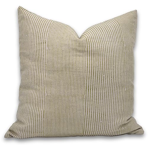 18x18 Linen Throw Pillow Cover with Zipper - Green Floral Boho Cushion Cover for Sofa Bed