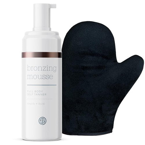 SJOLIE Self Tanner - Express Sunless Tanning Mousse with Mitt Applicator | Medium Dark, Streak-Free, Vegan