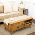 Natural White & Linen Table Runner - 14 x 48 Inch, Handcrafted, Eco-Friendly