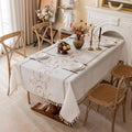 Joyfol Day Rustic Fall Rectangle Tablecloth 55x120 Inches - Coffee Berry Variation