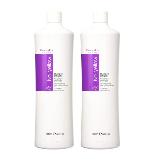Fanola No Yellow Purple Shampoo - Color Depositing Formula for Blondes & Grey Hair - 33.8 Fl oz / 2 Pack