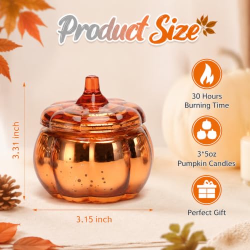 Pumpkin Shaped Scented Candle Set - Fall Pumpkin Spice & Cider