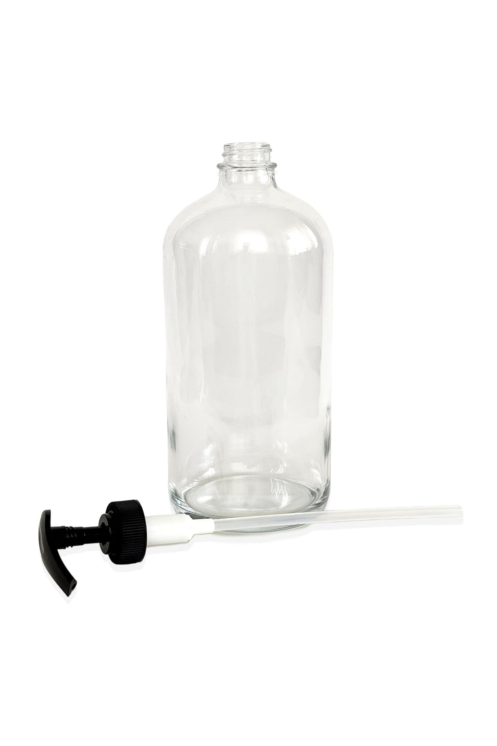 Vivaplex, 2, Large, 32 oz, Empty, Clear Glass Bottles with Black Lotion Pumps