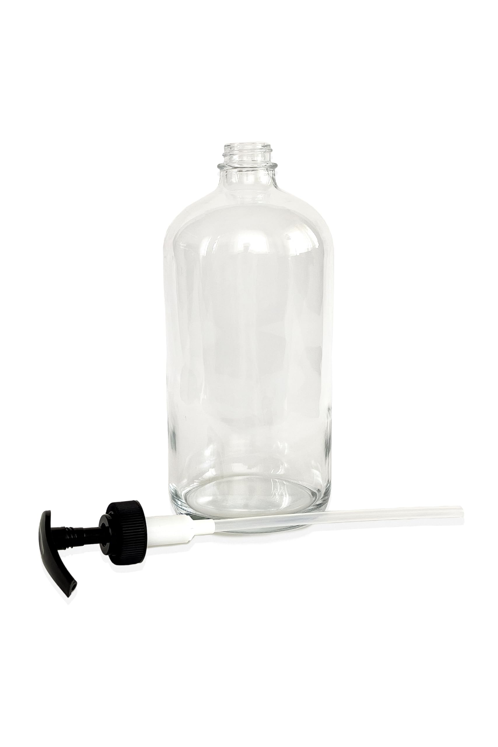 Vivaplex, 2, Large, 32 oz, Empty, Clear Glass Bottles with Black Lotion Pumps