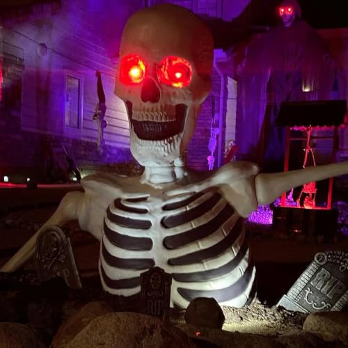 LED Glowing Eyes for Skeletons Halloween Light Up Eyes - Red 2 Sets - Waterproof & Timer